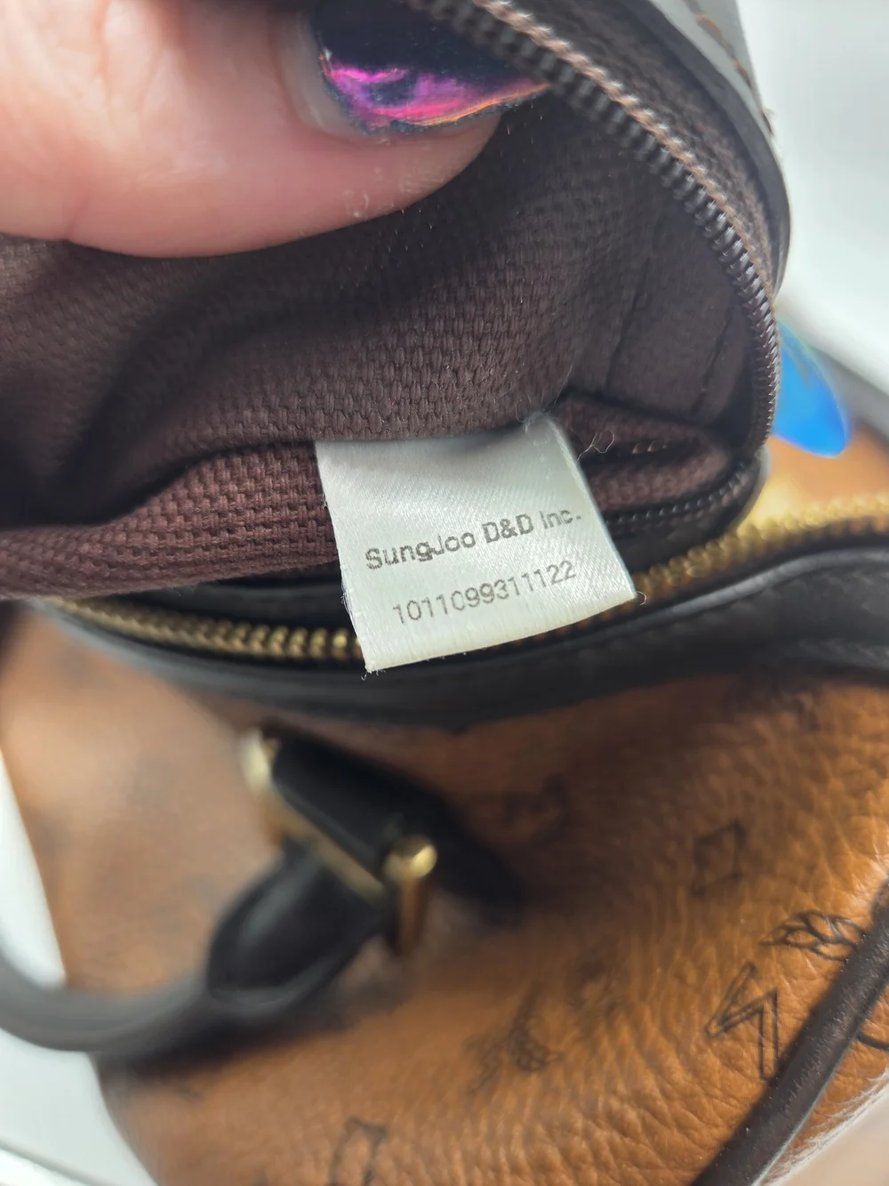 Authentic MCM Cognac Visetos Boston Bag Satchel with Black Handles
